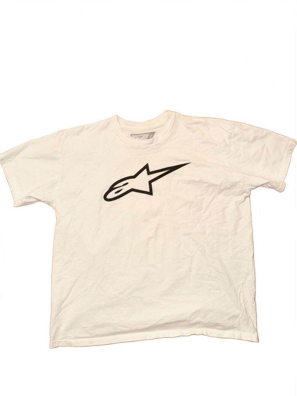 Y2K Alpinestars Classic Logo T-Shirt White Size XL